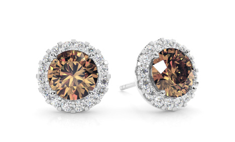 Boucles d'oreilles Diamant Champagne